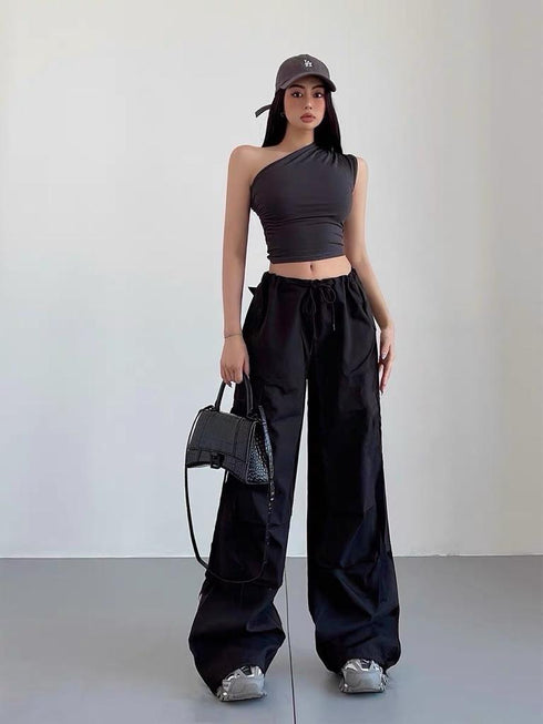 HELLO FASHION Parachute Baggy Cargo Pants